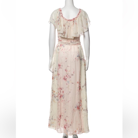 LoveShackFancy Silk Long Pink Floral Dress - Picture 3 of 3